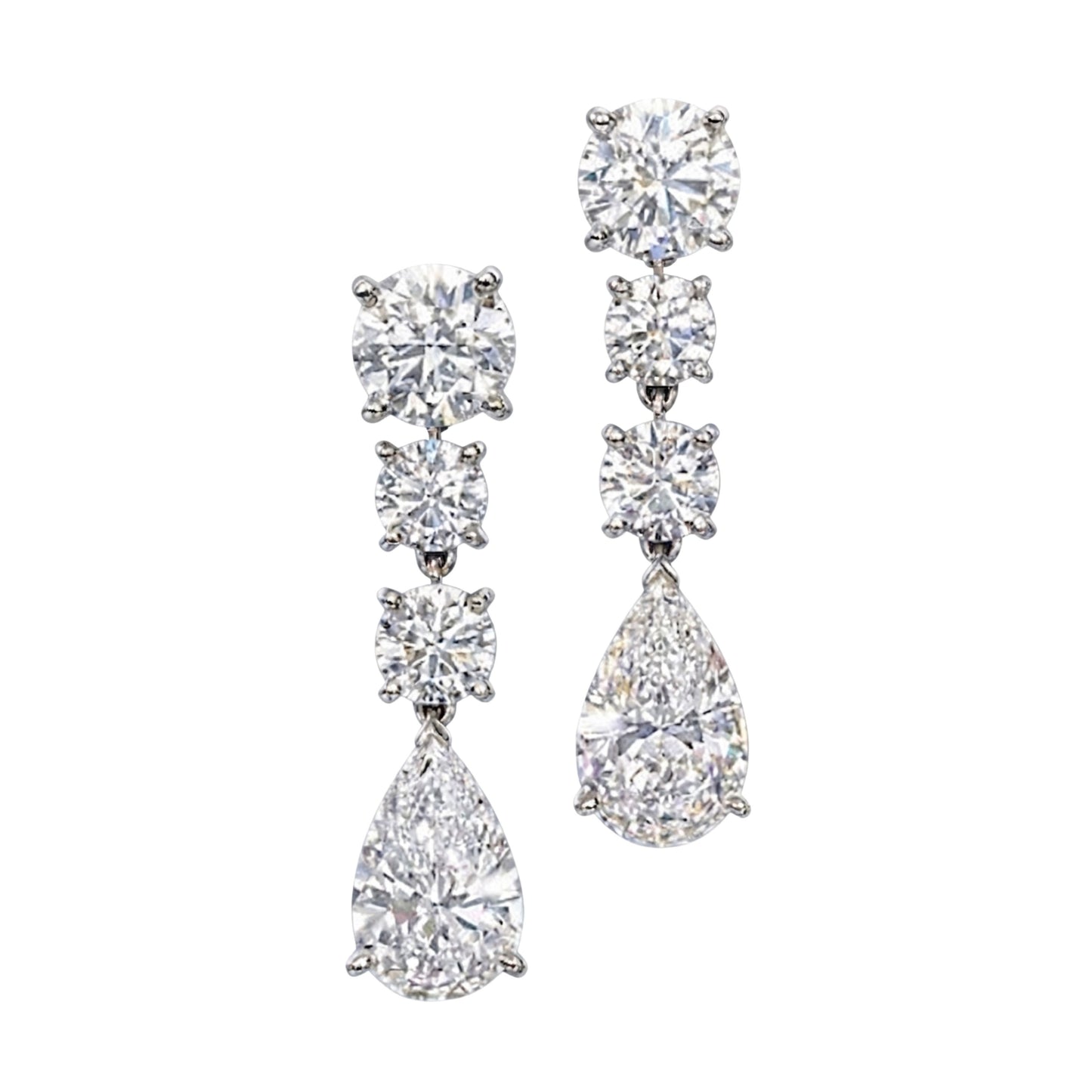 Graduated Pear Drop Moissanite Earrings