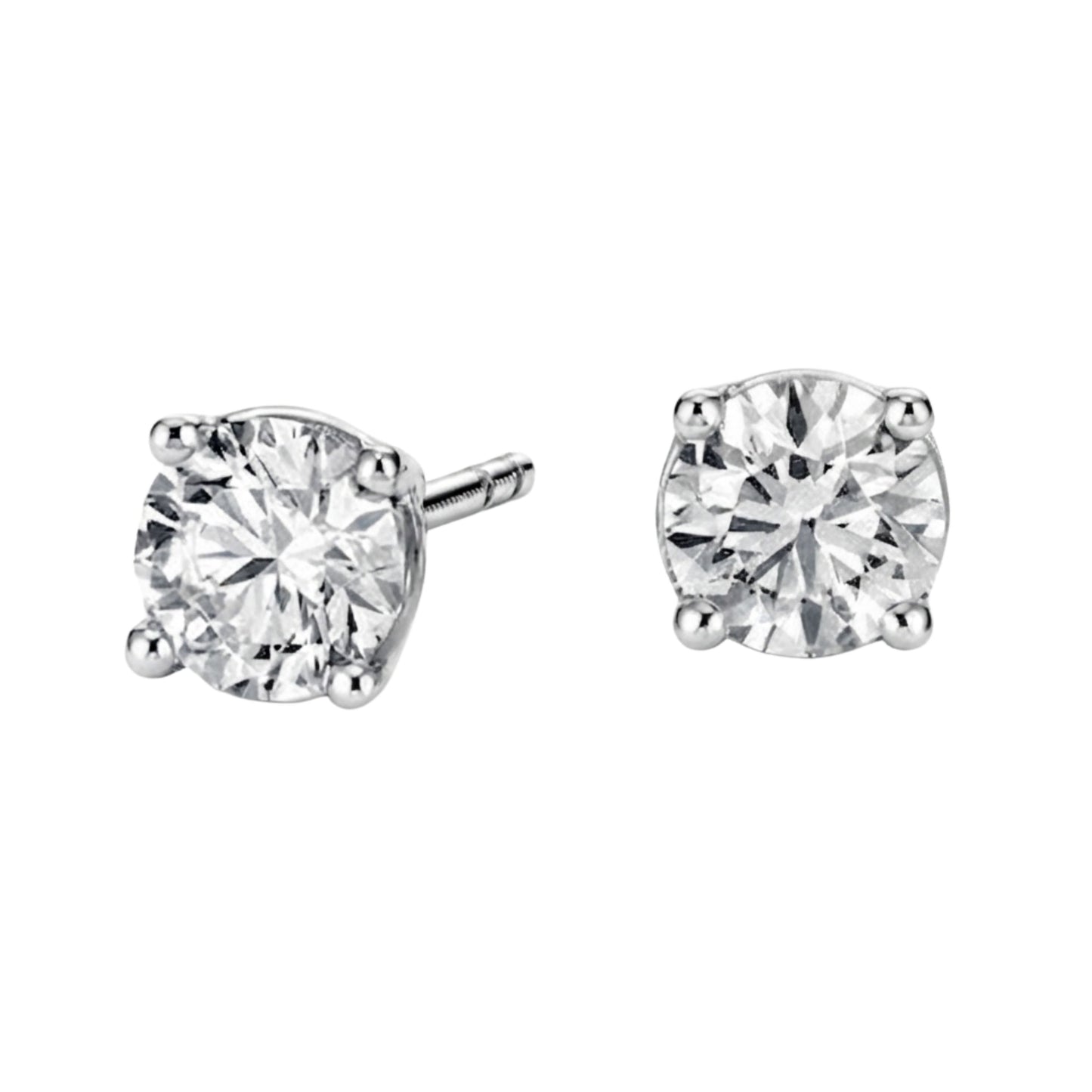 Round Brilliant Moissanite Solitaire Studs