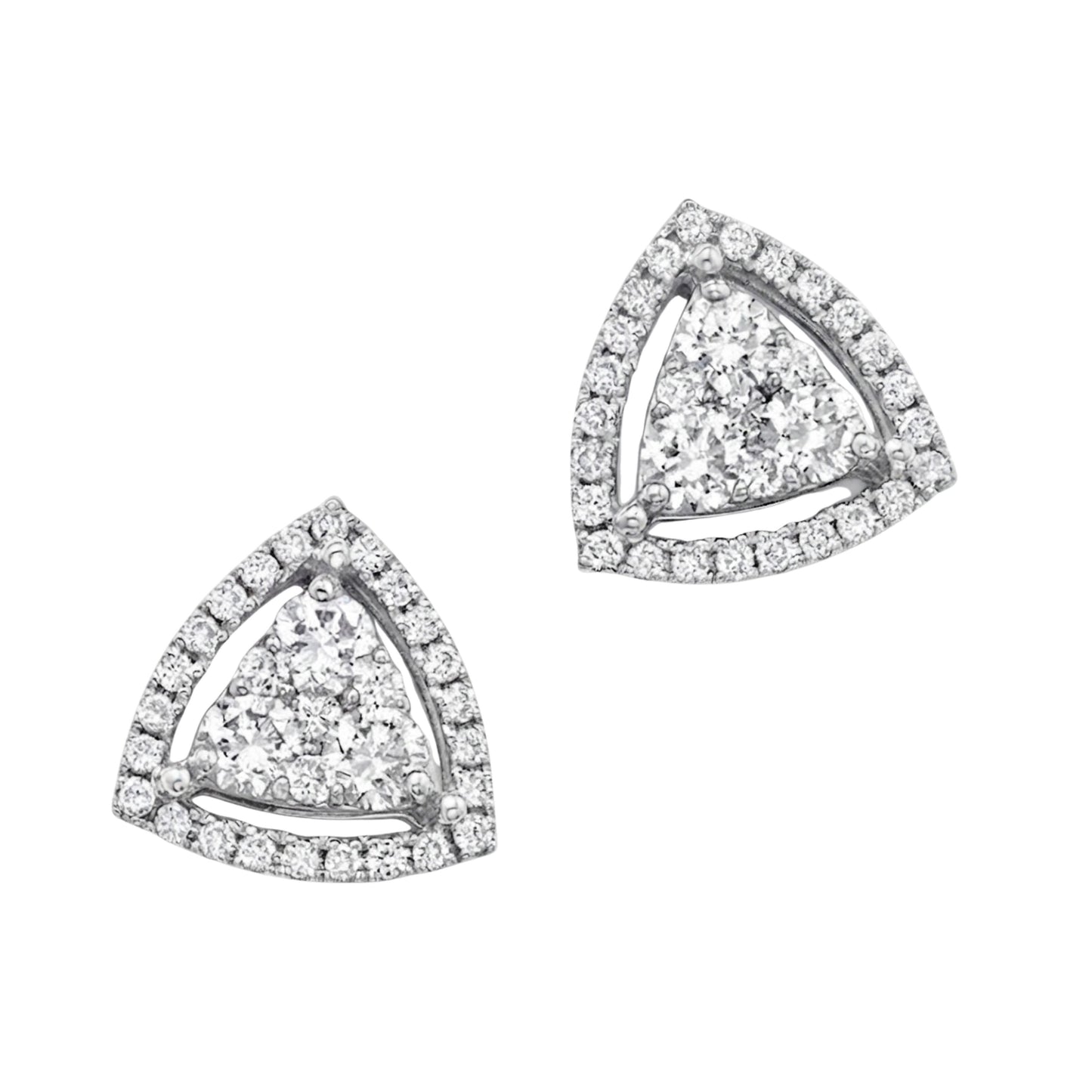 Trilliant Halo Moissanite Cluster Studs