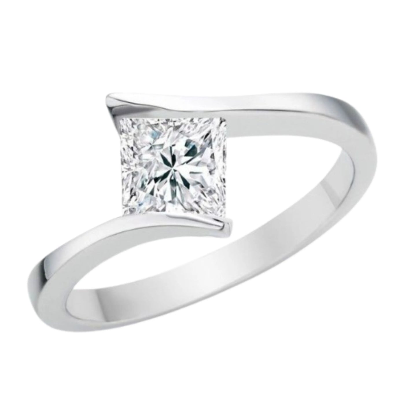 Celestial Heart Princess Cut Solitaire Ring