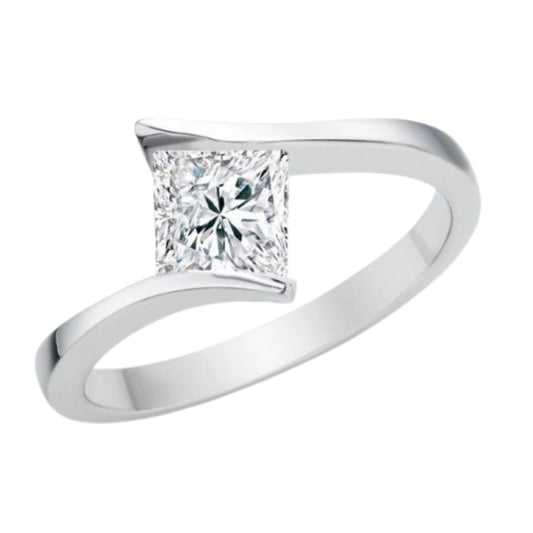 Celestial Heart Princess Cut Solitaire Ring