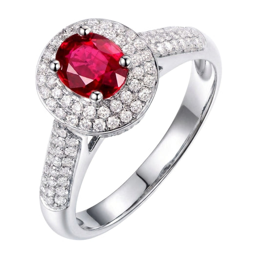 Royal Crimson Halo Statement Ring