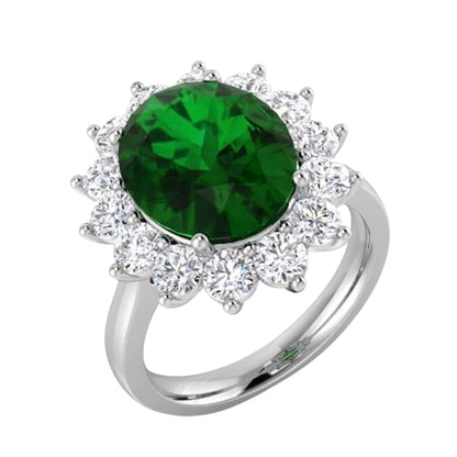Verdant Majesty Floral Halo Ring