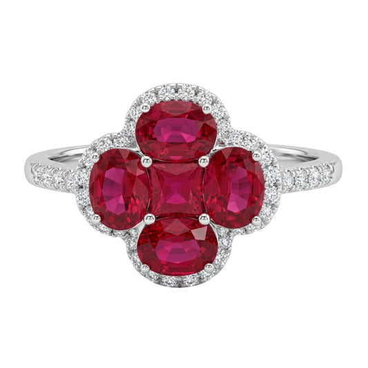 Regal Crimson Cluster Statement Ring