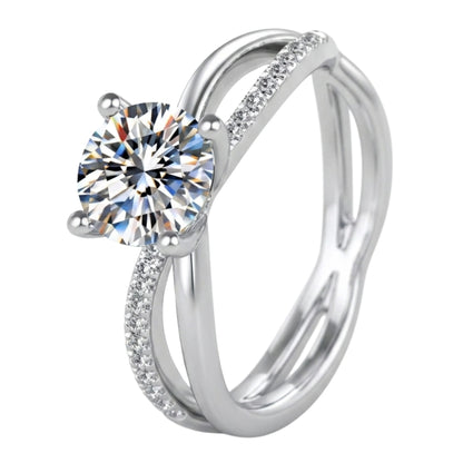 Graceful Flow Bypass Solitaire Ring