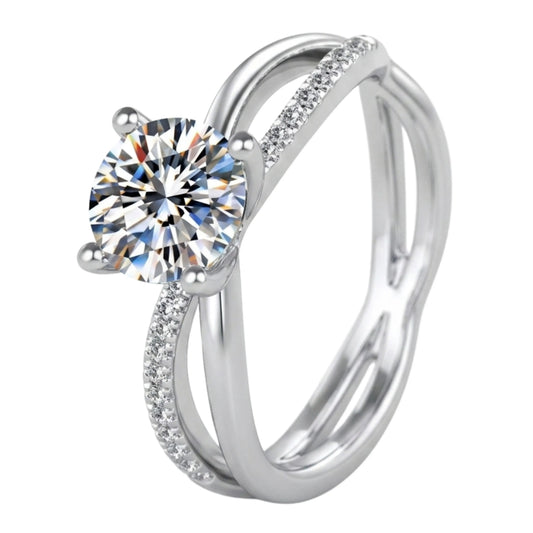 Graceful Flow Bypass Solitaire Ring
