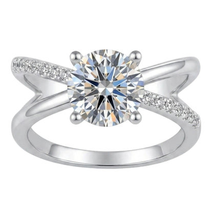 Radiant Crisscross Solitaire Ring