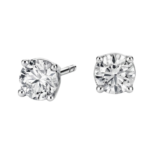 Round Brilliant Moissanite Solitaire Studs