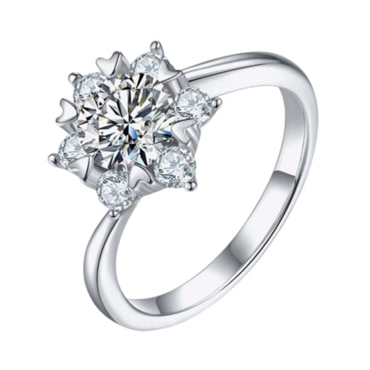 Petal Prong Radiant Solitaire Ring