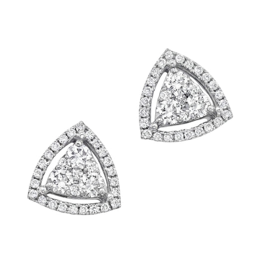 Trilliant Halo Moissanite Cluster Studs