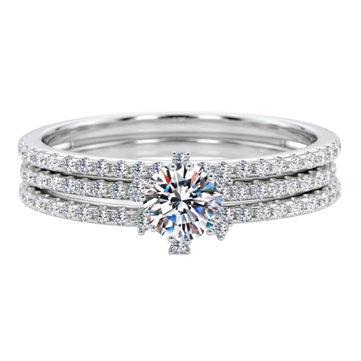 Stellar Brilliance Stackable Bridal Ring